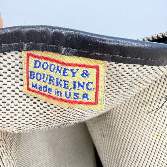 Vintage Dooney & Bourke Monogram Satchel Handbag Black Leather Trim USA Made - Picture 8 of 11